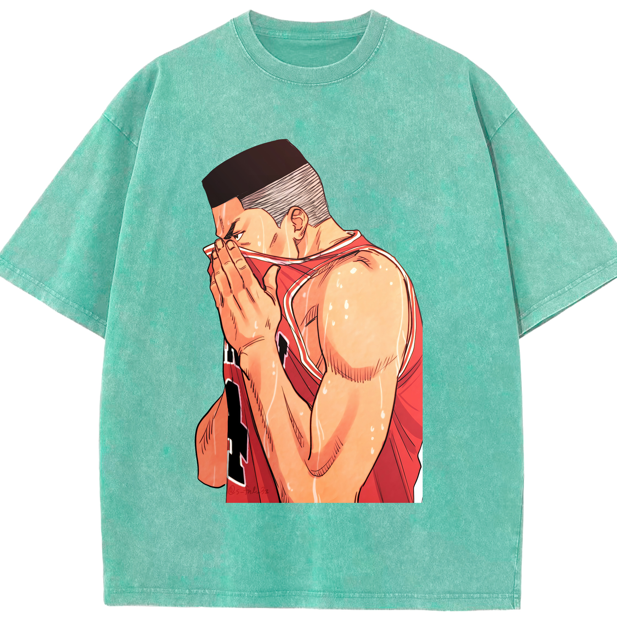 （画像用） SLAM DUNK／スラムダンク 綿100% ヴィンテージ風 半袖Tシャツ（フロントプリント）